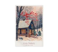HUYNHTY Cozy Bakery Winter Canvas Poster Bedroom Decor Landscape Decor Gift 16x24inch(40x60cm)
