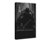 HUYNHTY Dark Gentleman Canvas Canvas Poster Wall Art Print Picture Paintings 12x18inch(30x45cm)