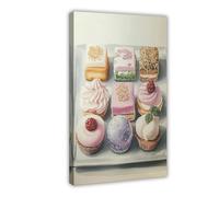 HUYNHTY Delectable Dessert Delights Canvas Poster Bedroom Decor Landscape Decor Gift 16x24inch(40x60cm)