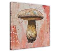 HUYNHTY ENCHANTED MUSHROOM Muse & Whimsical Woodland Canvas Poster Wall Art Decor Print Picture Paintings for Living Room Bedroom Decoration 12x12inch(30x30cm)