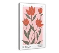 HUYNHTY Flower Market - London Poster, Minimalist Modern Floral, British Travel Home Decor Canvas Poster Wall Art Decor Print Picture Paintings for Living Room Bedroom Decoration 12x18inch(30x45cm)