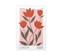 HUYNHTY Flower Market - London Poster, Minimalist Modern Floral, British Travel Home Decor Canvas Poster Wall Art Decor Print Picture Paintings for Living Room Bedroom Decoration 08x12inch(20x30cm)
