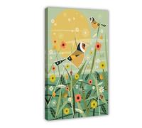 HUYNHTY Goldfinch in A Summer Meadow Print Canvas Poster Wall Art Decor Print Picture Paintings for Living Room Bedroom Decoration 20x30inch(50x75cm)