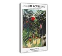 HUYNHTY Henri Rousseau's Monkeys & Parrot in The Virgin Forest 1906, Jungle Theme Wall Art, Unique Home Decor Canvas Poster Bedroom Decor Landscape Office Room Decor Gift 12x18inch(30x45cm)
