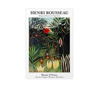 HUYNHTY Henri Rousseau's Monkeys & Parrot in The Virgin Forest 1906, Jungle Theme Wall Art, Unique Home Decor Canvas Poster Bedroom Decor Landscape Office Room Decor Gift 08x12inch(20x30cm)