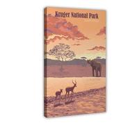 HUYNHTY Kruger National Park Poster Canvas Poster Wall Art Print Picture Paintings 20x30inch(50x75cm)