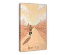 HUYNHTY London to Paris Cycling Poster Canvas Poster Bedroom Decor Landscape Decor Gift 16x24inch(40x60cm)