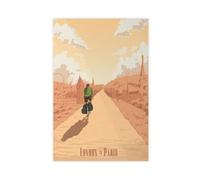 HUYNHTY London to Paris Cycling Poster Canvas Poster Bedroom Decor Landscape Decor Gift 20x30inch(50x75cm)