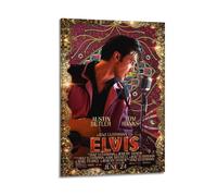 HUYREWHUYUU Elvis Posters Vintage Poster Decorative Painting Aesthetic Wall Art Canvas Decor for Living Room Bed Room 12x18inch(30x45cm) Frame-style