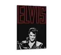 HUYREWHUYUU Elvis Presley Posters Vintage Poster Decorative Painting Aesthetic Wall Art Canvas Decor for Living Room Bed Room 08x12inch(20x30cm) Frame-style
