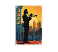HUYREWHUYUU Jazz Posters Vintage Poster Decorative Painting Aesthetic Wall Art Canvas Decor for Living Room Bed Room 12x18inch(30x45cm) Unframe-style
