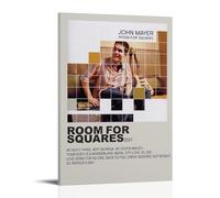 HUYREWHUYUU John Mayer - Room For Squares Posters Vintage Poster Decorative Painting Aesthetic Wall Art Canvas Decor for Living Room Bed Room 12x18inch(30x45cm) Frame-style