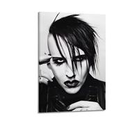 HUYREWHUYUU Marilyn Manson Posters Vintage Poster Decorative Painting Aesthetic Wall Art Canvas Decor for Living Room Bed Room 24x36inch(60x90cm) Frame-style