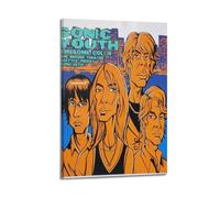 HUYREWHUYUU Sonic Youth Posters Vintage Poster Decorative Painting Aesthetic Wall Art Canvas Decor for Living Room Bed Room 08x12inch(20x30cm) Frame-style