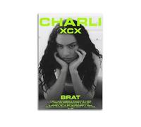 HUYRYRRHT Charli XCX Album Brat Posters Aesthetic Wall Art Canvas Poster Vintage Poster Decorative Painting Living Room Bed Room Decor12x18inch(30x45cm) Unframe-style
