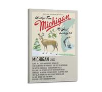 HUYRYRRHT Sufjan Stevens Album Michigan Posters Aesthetic Wall Art Canvas Poster Vintage Poster Decorative Painting Living Room Bed Room Decor12x18inch(30x45cm) Frame-style