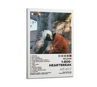 HUYRYRRHT WIL$ON Album 1-800-Heartbreak Posters Aesthetic Wall Art Canvas Poster Vintage Poster Decorative Painting Living Room Bed Room Decor08x12inch(20x30cm) Frame-style