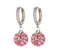 HUYTBYG Drop Dangle Earrings Leverback Earrings Silver Drop Earrings Round Earrings Jewelry For Women And Girls Western for Women Jewelry (Pink, One Size)