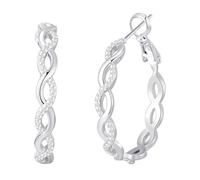 HUYTBYG Fashionable Braided Earrings Craftsmanship Combined With Modern Light And Comfortable Perfect To Enhance Personality Charm (Silver, One Size)