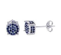 HUYTBYG Shining Paved Zirconia Round Earrings Exquisite And Gorgeous Accessories Showing And Charm Perfect For Any Occasion Earning (Blue, One Size)