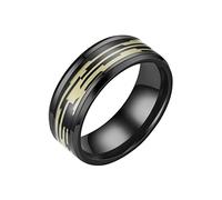 HUYTBYG Stainless Anxiety Ring For Women Men Size 6 13 Width 8MM 6 Color Exquisite Ring Black Blasted Finished Bride Rings (Yellow, 7)