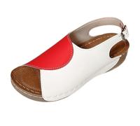 HUYTBYG Summer New Thick Bottom Fish Mouth Color Matching Foreign Trade Women's Shoes Large Size Sticker Hollow Beach Shoes Scandal for Women (Hot Pink, 7.5)