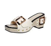 HUYTBYG Womens Ankle Strap Sandals Womens Espadrille Wedge Sandals Hollow Out Lace Sandal Mid Heel Event Occasion Sliders Holiday Summer Slides Open Toe Wedge Sandal Adjustable Buckle Hessian Sliders