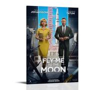 HUYTRGRBRT Fly Me to The Moon Movie Poster Wall Art Decorative Canvas Cover Modern Art Painting for Living Room 24x36inch(60x90cm) Frame-style