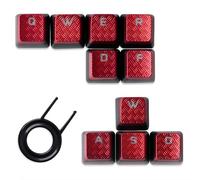 HUYUN FPS & MOBA Gaming Keycaps for Cherry MX Razer Corsair HyperX Gaming Mechanical Keyboard (Red-WASD1234)