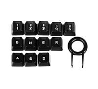 HUYUN Performance Gaming keycaps Replacement for Romer-G Switch Logit G310 G413 G613 G810 K840 G910 Mechanical Keyboard (Black 12 Keys)