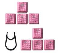 HUYUN Texture Tactility Backlit Keycaps Replacement for GL Tactile Switch Logit G813/G815/G913/G915 TKL RGB Mechanical Gaming Keyboard (WASD+Arrow Keys Pink)