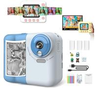 Huzeye Snapalette Printcam, HD Mini Sport Camera, Instant Print Camera for Kids, 1080p HD Video, 10x Zoom, Time Lapse, Can Picture Video/Puzzle Games/MP3, Fun & Creative Kid's Camera with Filters