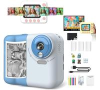 Huzeye Snapalette Printcam, HD Mini Sport Camera, Instant Print Camera for Kids, 1080p HD Video, 10x Zoom, Time Lapse, Can Picture Video/Puzzle Games/MP3, Fun & Creative Kid's Camera with Filters