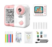 Huzeye Snapalette Printcam Keilini Kids Digital Camera Snap Print 10x 1080p Mini Sport Instant Printing Toy Electronics for Girls 10 (A, 9X8X4cm)
