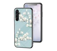 Huzhide Case for iPhone X7 Pro, Smooth Glass Back Cover Blooming Flowers Design Soft TPU Bumper Shockproof Bulletproof Thin Protective Phone Case for iPhone X7 Pro, Gardenias
