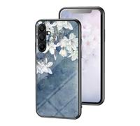 Huzhide Case for iPhone X7 Pro, Smooth Glass Back Cover Blooming Flowers Design Soft TPU Bumper Shockproof Bulletproof Thin Protective Phone Case for iPhone X7 Pro, Chinese Rose