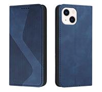 Huzhide Compatible with iPhone 14 Case 6.1-Inch, Notebook Wallet Leather Flip Case with Magnetic Closure Stand Card Holder Cash Slot TPU Case Shockproof Phone Cover for iPhone 14 5G 2022, Blue