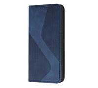 Huzhide Compatible with Samsung Galaxy S23 5G Case, Notebook Wallet Leather Flip Case with Magnetic Closure Stand Card Holder Cash Slot TPU Case Shockproof Phone Cover for Samsung Galaxy S23 5G, Blue