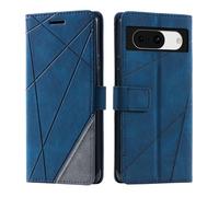 Huzhide for Google Pixel 8A 5G Case, Shockproof Premium Leather Stand Notebook Wallet Phone Case Flip Folio TPU Bumper Magnetic Protective Cover for Pixel 8A 5G with Card Holder Photo Slots, Blue