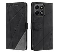 Huzhide for Honor 200 Smart Case, Shockproof Premium Leather Stand Notebook Wallet Phone Case Flip Folio TPU Bumper Magnetic Protective Cover for Honor 200 Smart with Card Holder Photo Slots, Black