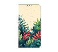 Huzhide for Honor X6C Case, for Honor X6B / X6A Wallet Cover for Kids Girl Boy Shockproof PU Leather Soft TPU Bumper Flip Phone Case with Card Holder Stand, Green Leaves