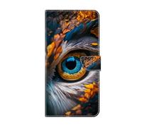 Huzhide for Honor X6C Case, for Honor X6B / X6A Wallet Cover for Kids Girl Boy Shockproof PU Leather Soft TPU Bumper Flip Phone Case with Card Holder Stand, Blue Eye