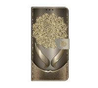 Huzhide for Honor X6C Case, for Honor X6B / X6A Wallet Cover for Kids Girl Boy Shockproof PU Leather Soft TPU Bumper Flip Phone Case with Card Holder Stand, Golden Mandala