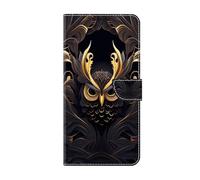 Huzhide for Honor X6C Case, for Honor X6B / X6A Wallet Cover for Kids Girl Boy Shockproof PU Leather Soft TPU Bumper Flip Phone Case with Card Holder Stand, Fierce Owl