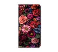 Huzhide for Honor X6C Case, for Honor X6B / X6A Wallet Cover for Kids Girl Boy Shockproof PU Leather Soft TPU Bumper Flip Phone Case with Card Holder Stand, Flowers Bloom