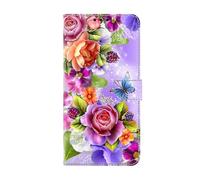 Huzhide for Honor X6C Case, for Honor X6B / X6A Wallet Cover for Kids Girl Boy Shockproof PU Leather Soft TPU Bumper Flip Phone Case with Card Holder Stand, Fresh Flower