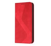 Huzhide for iPhone X7 Air Case, Notebook Wallet Leather Flip Case with Magnetic Closure Stand Card Holder Cash Slots TPU Case Shockproof Phone Cover for iPhone X7 Air, Red
