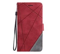 Huzhide for iPhone X7 Air Case, Shockproof Leather Stand Notebook Wallet Phone Case Flip Bumper Magnetic Protective Cover for iPhone X7 Air with Card Holder Photo Slots, Red