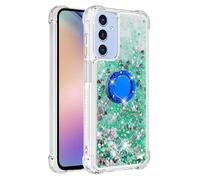 Huzhide for iPhone X7 Pro Case with Kickstand, Glitter Sparkle Star Clear Soft TPU Cover Crystal Shiny Quicksand Floating Liquid Shockproof Phone Case for iPhone X7 Pro, Green