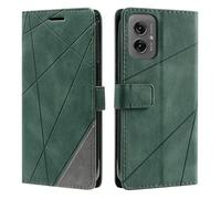 Huzhide for Motorola Moto G55 Case, Shockproof Premium Leather Stand Notebook Wallet Phone Case Flip Folio TPU Bumper Magnetic Protective Cover for Moto G55 5G with Card Holder Photo Slots, Green